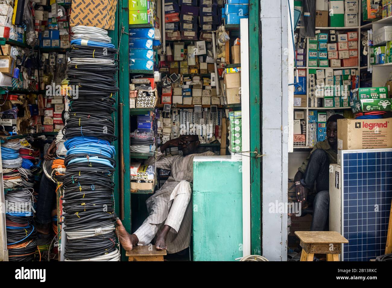Negozi di strada e mercati, Dakar, Senegal Foto Stock