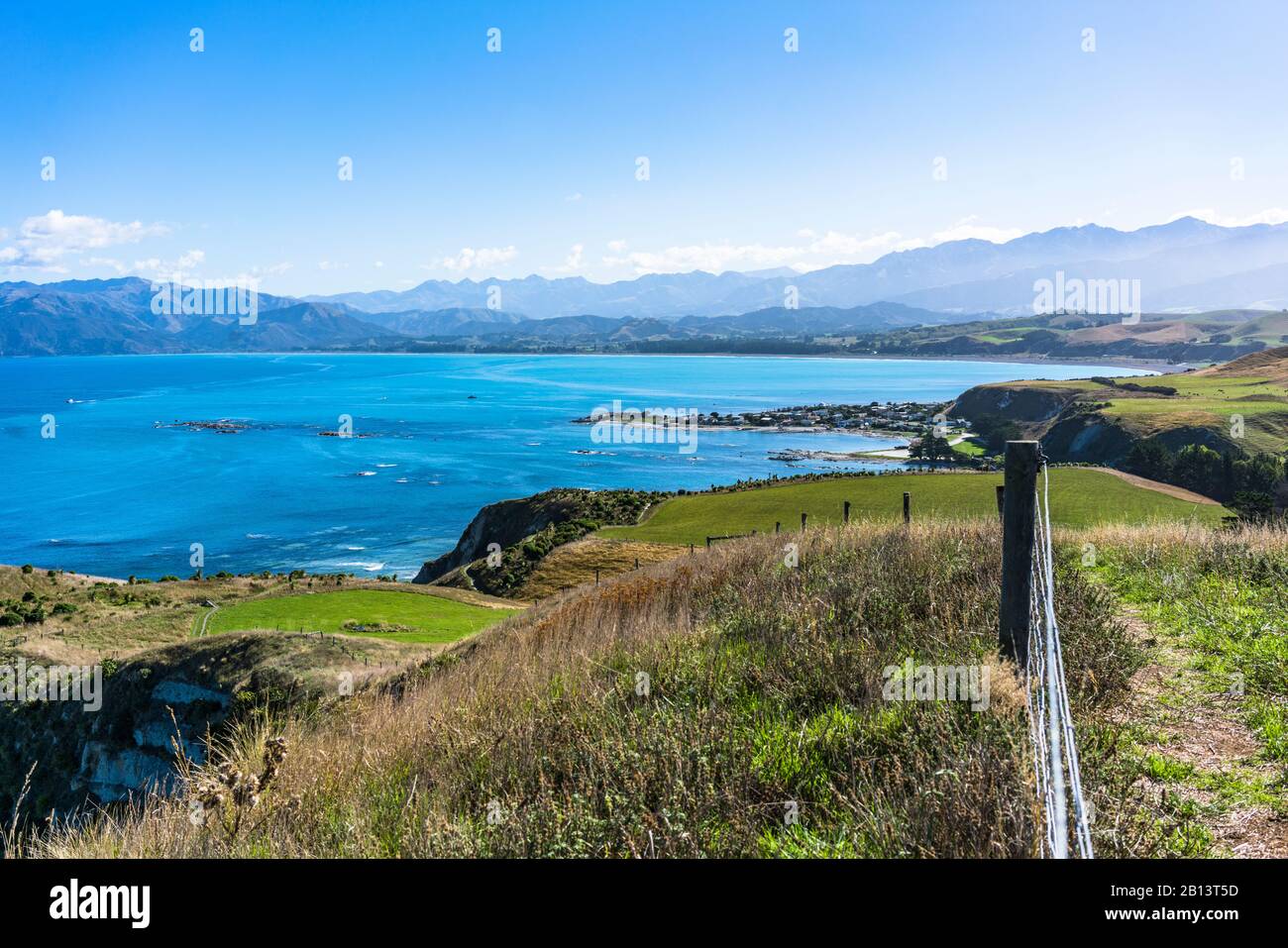 Vista Su South Bay, Nuova Zelanda Foto Stock