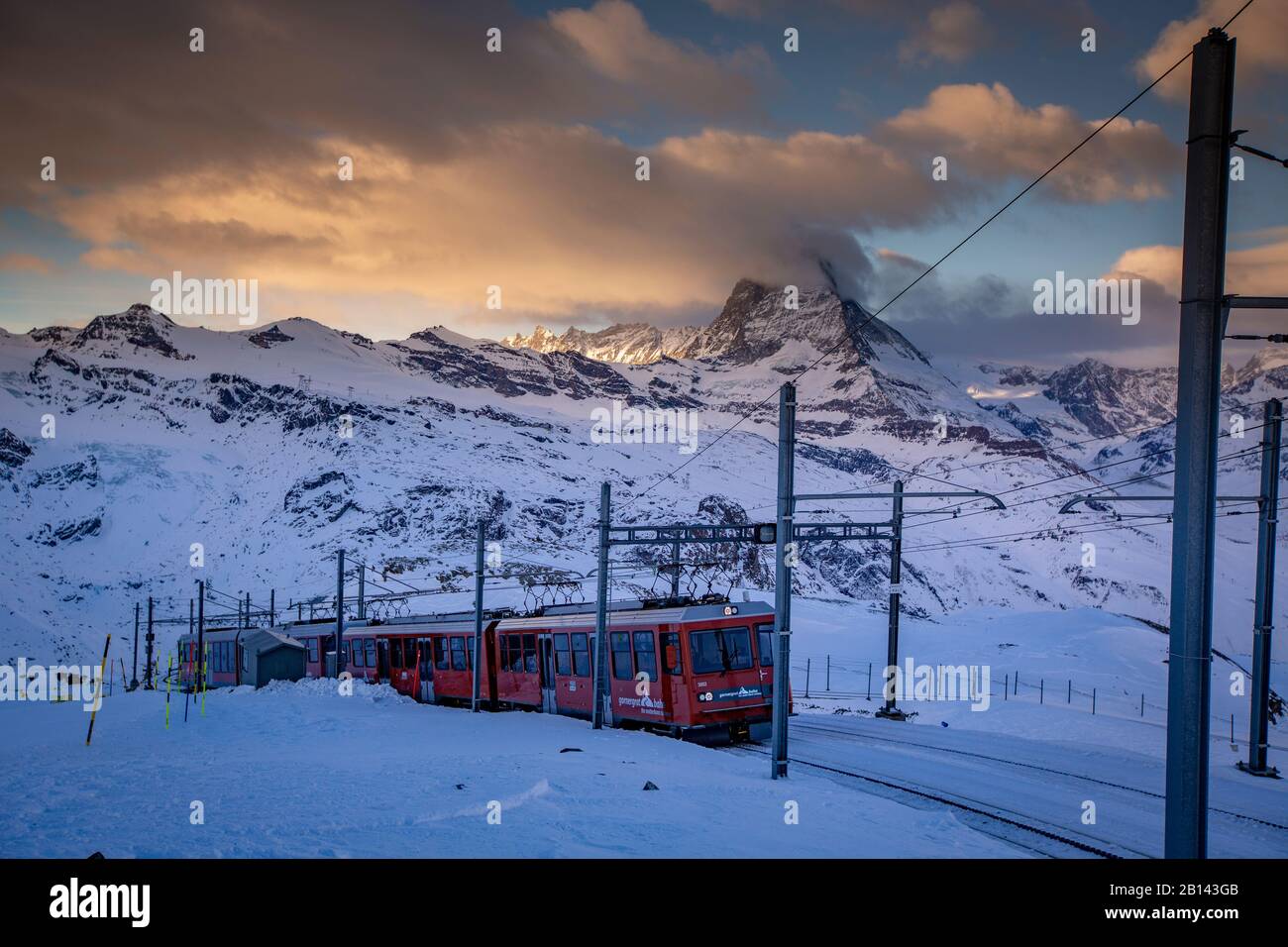 La stazione di Gornergrat sul Cervino, Zermatt, Svizzera Foto Stock