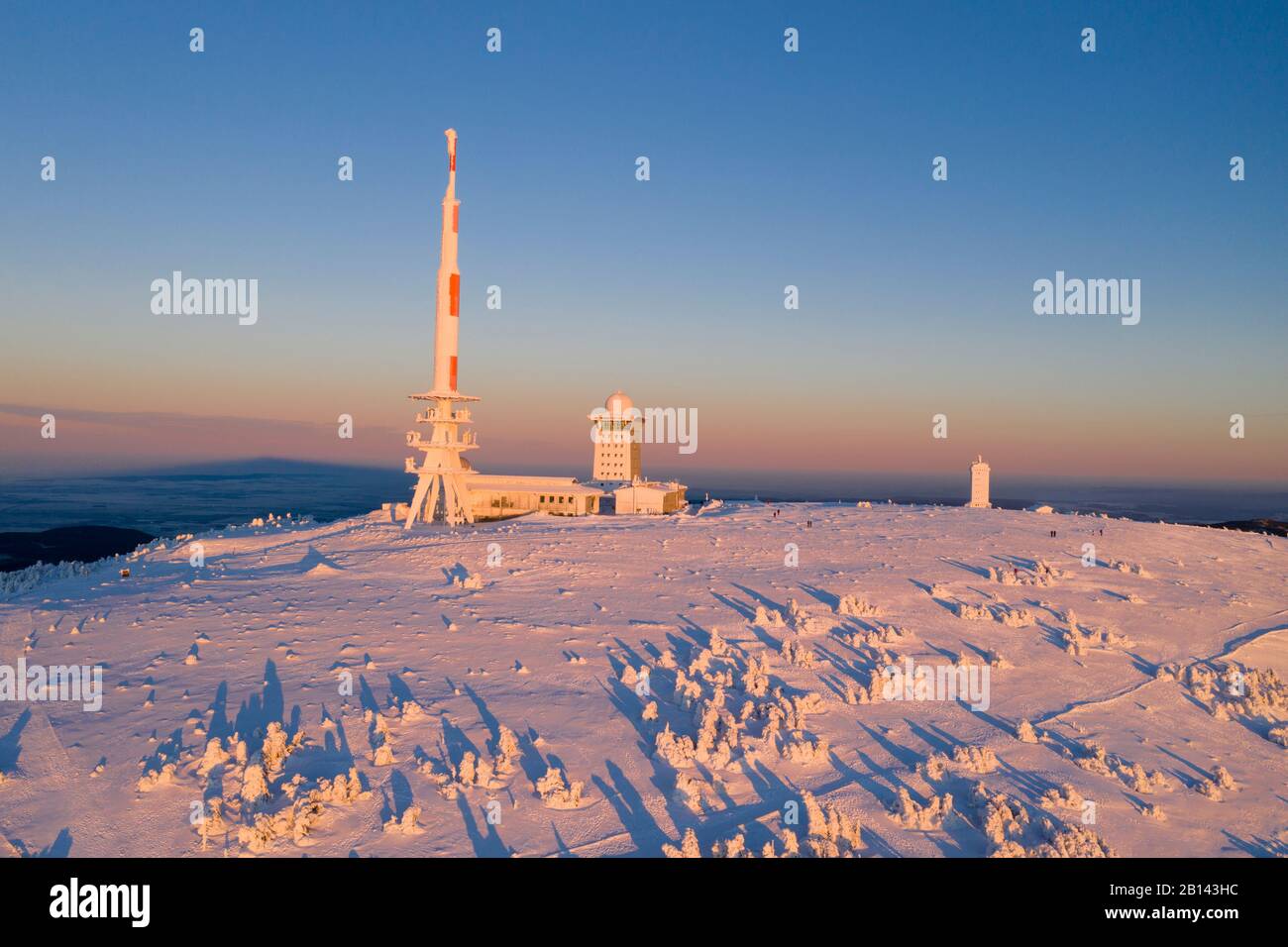 Brocken in inverno con neve Harz, Germania Foto Stock