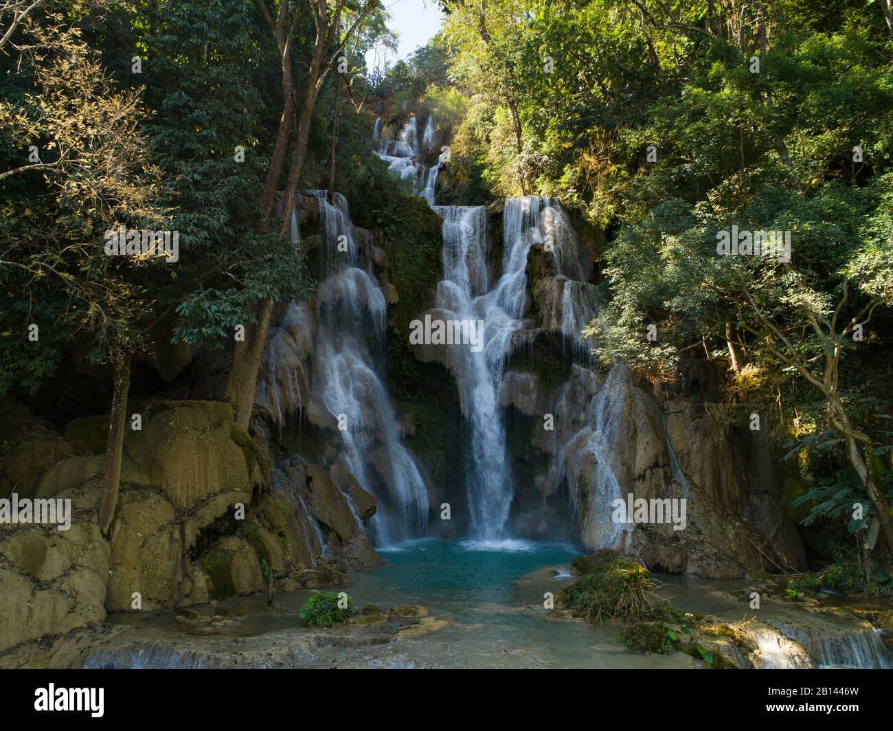 Kuang Si scende, Luang Prabang, Laos Foto Stock