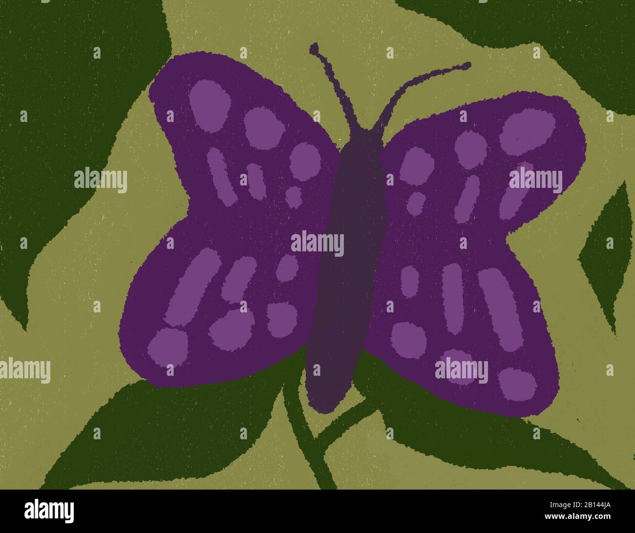 illustrazione della pittura digitale a farfalla Foto Stock