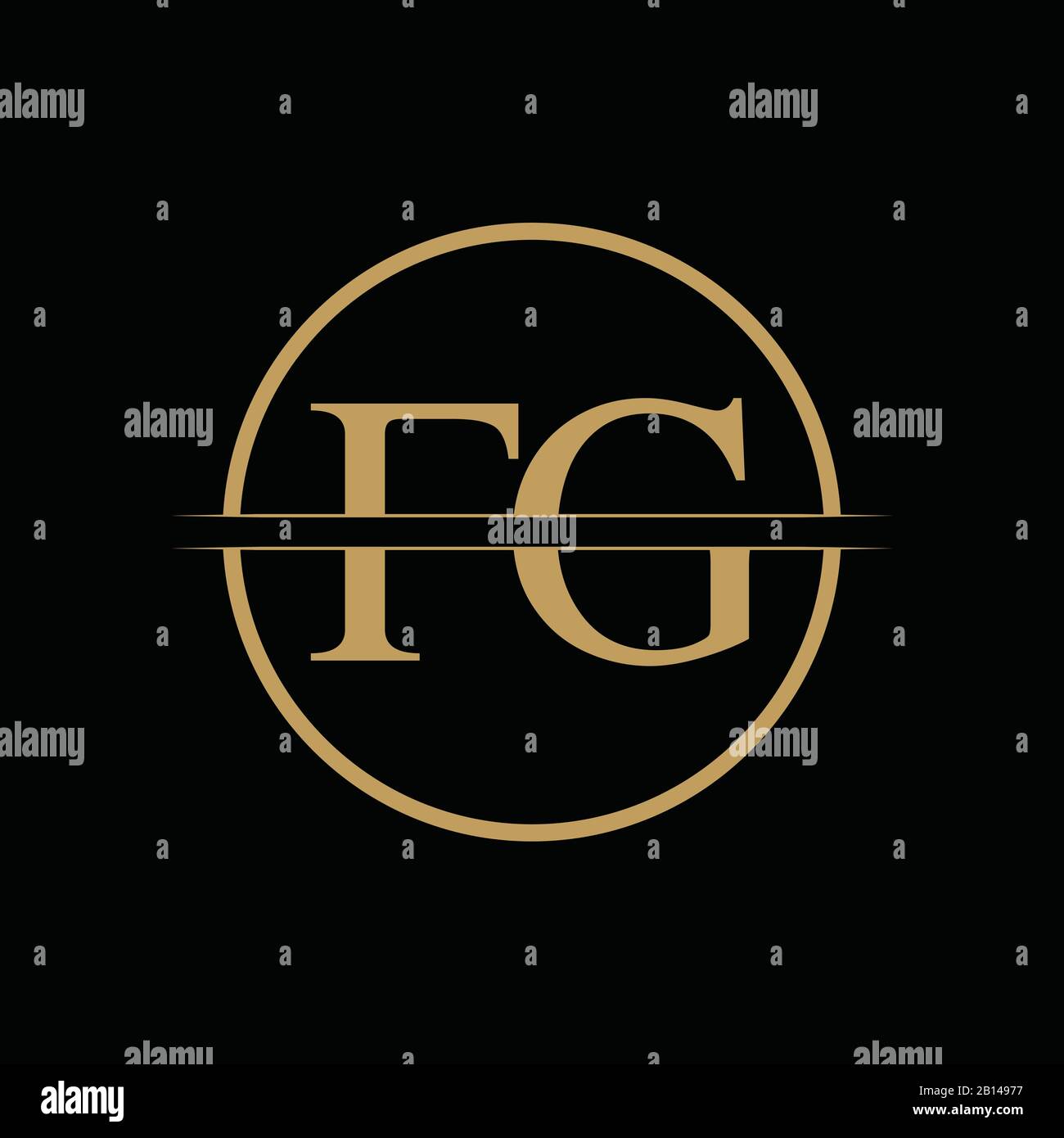 FG lettere del tipo di Logo Design template vettoriale. Lettera astratta FG logo Design Illustrazione Vettoriale