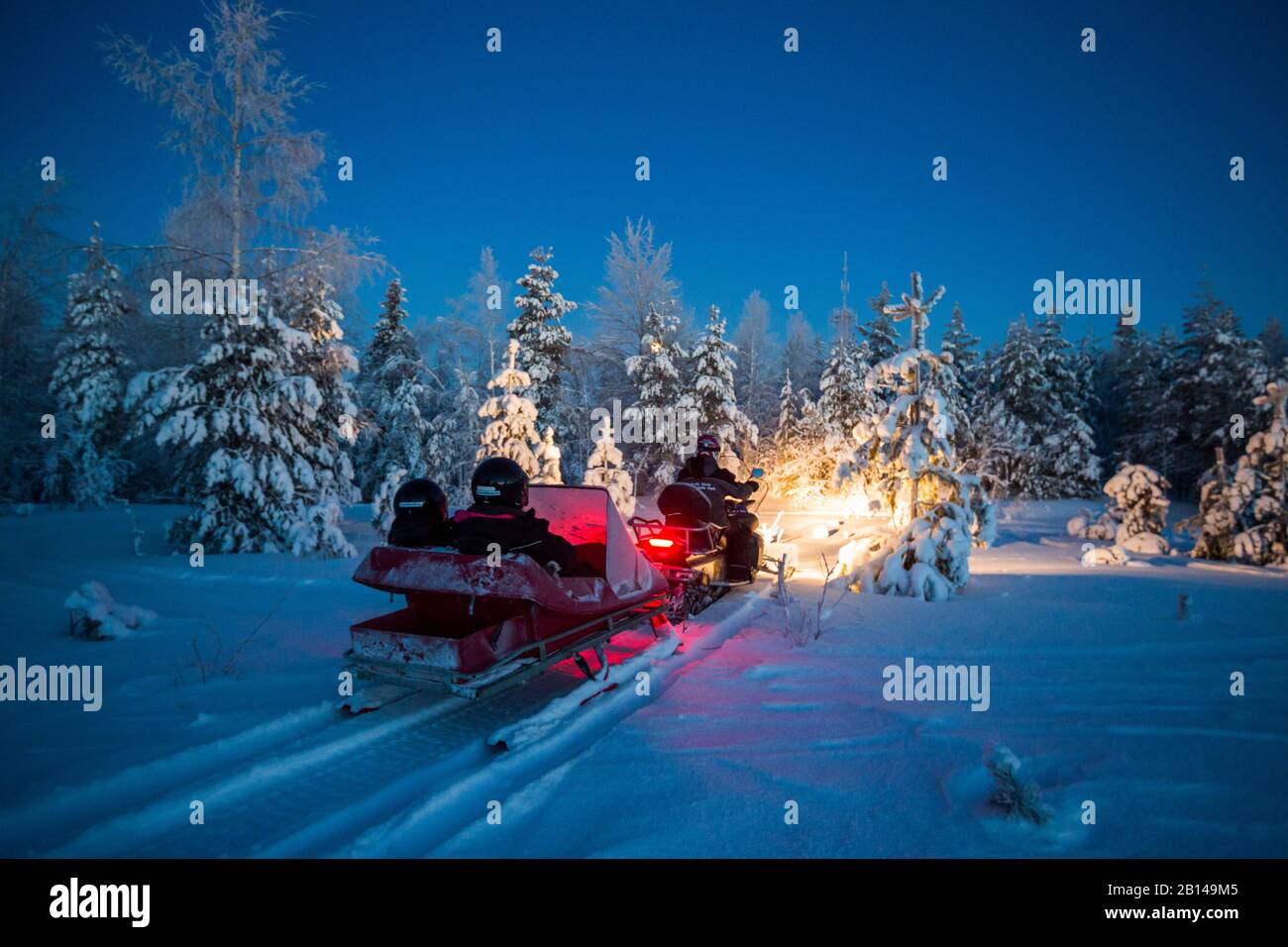 Villaggio di Natale a Rovaniemi poco prima di Natale, Finlandia Foto Stock