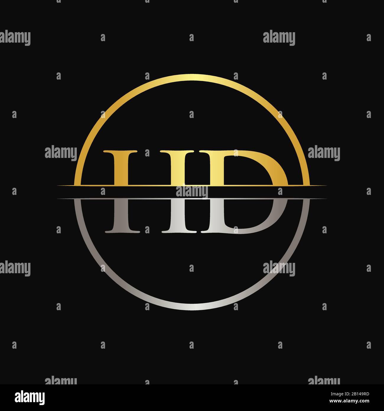 HD tipo letter Logo Design template vettoriale. Lettera astratta HD logo Design Illustrazione Vettoriale