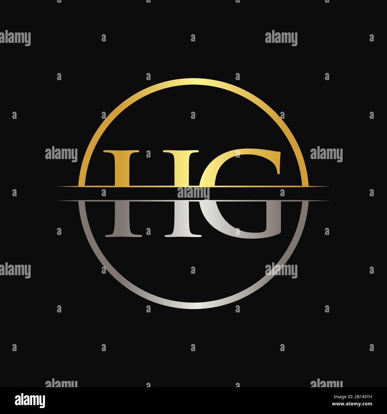 HG lettere del tipo di Logo Design template vettoriale. Lettera astratta HG logo Design Illustrazione Vettoriale