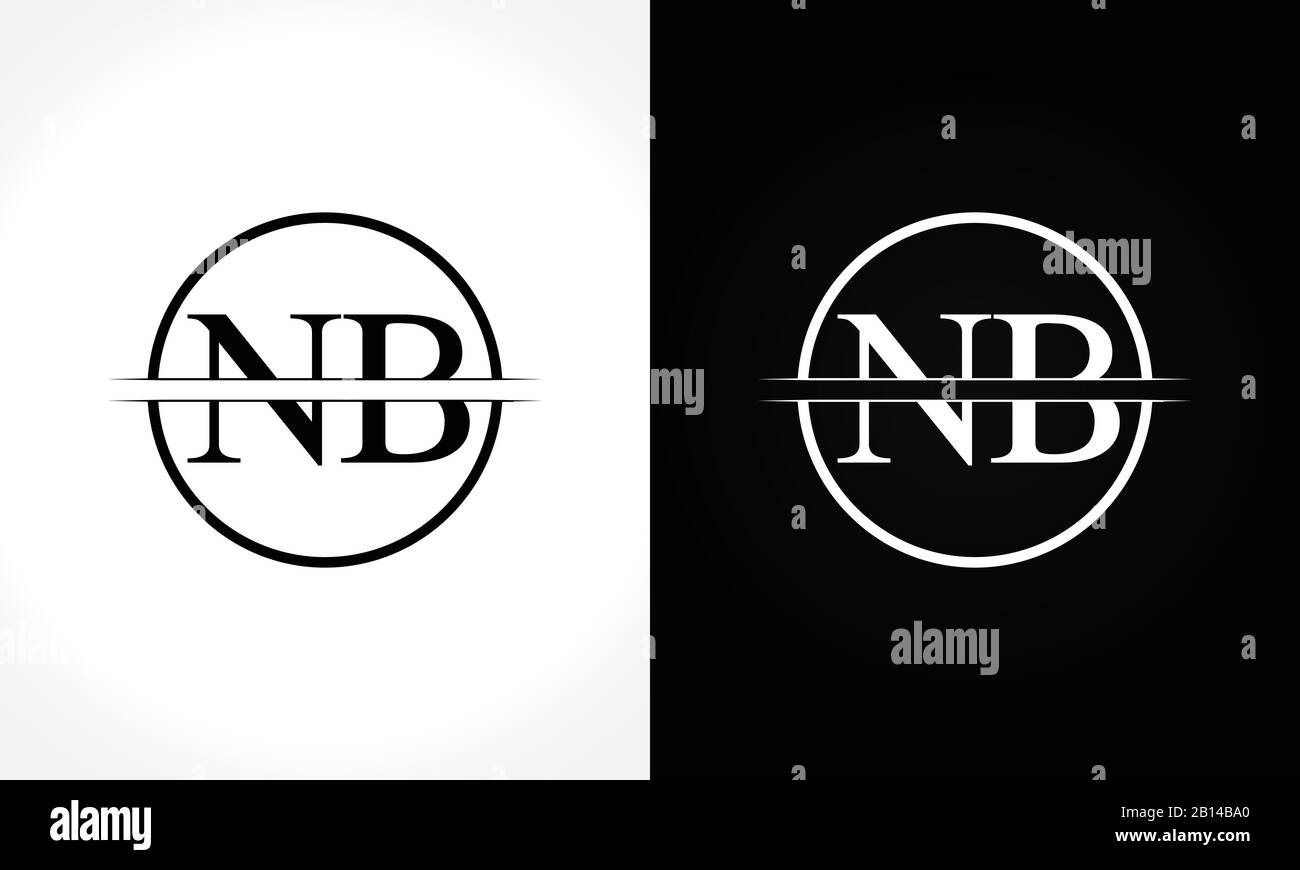 Lettera Iniziale Del Monogramma Modello Vettoriale Del Logo Nb. Nb: Logo Lettera Illustrazione Vettoriale