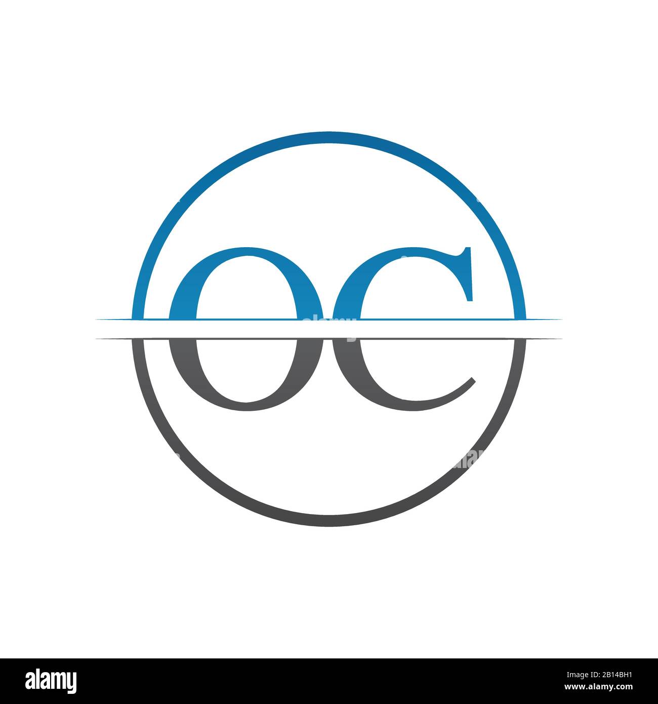 Modello Vettore Di Disegno Con Logo Oc Lettera Monogramma Iniziale. Logo Oc Letter Illustrazione Vettoriale