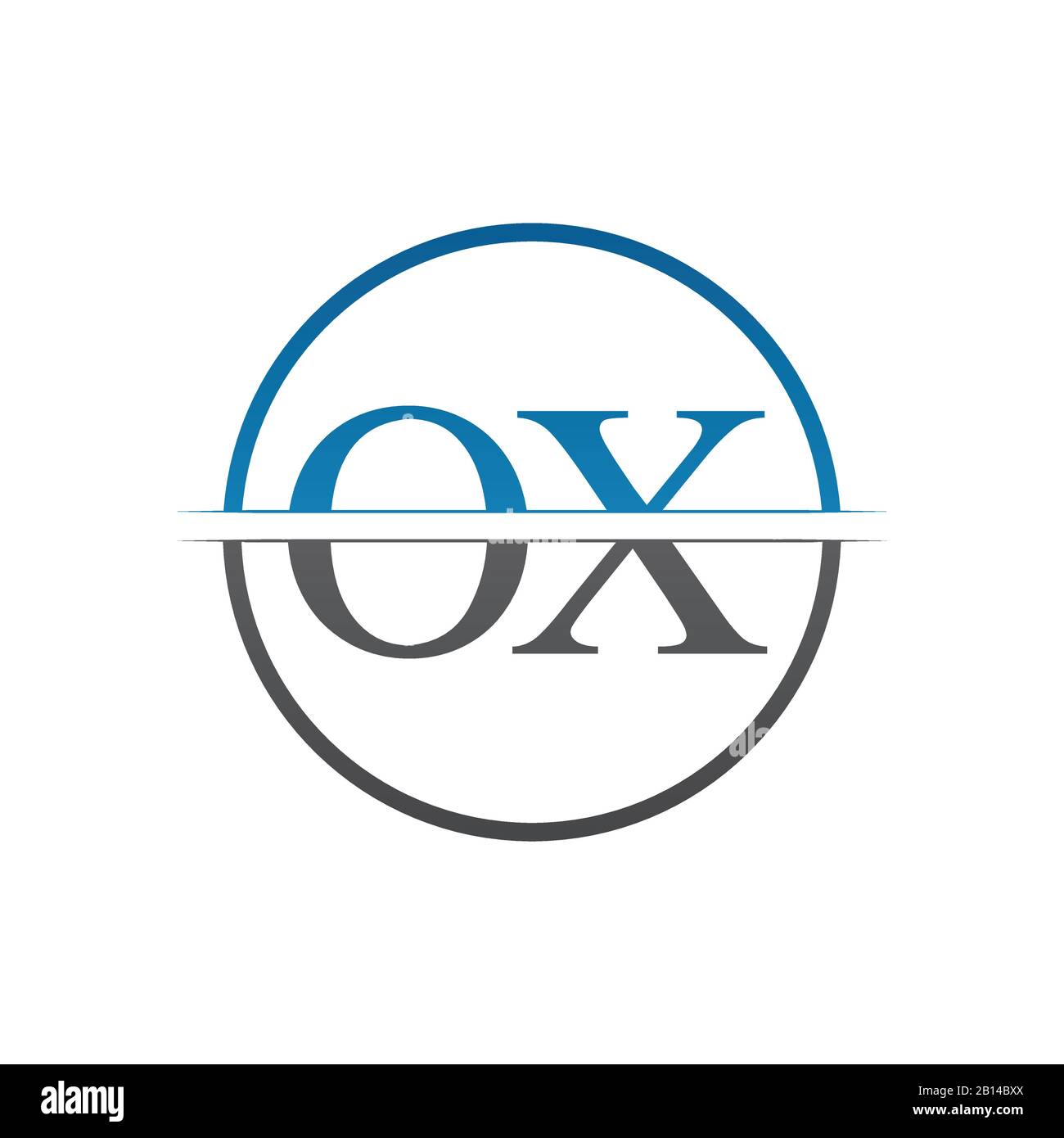 Modello Vettore Di Disegno Con Logo Ox Lettera Monogramma Iniziale. Logo In Formato Lettera Ox Illustrazione Vettoriale