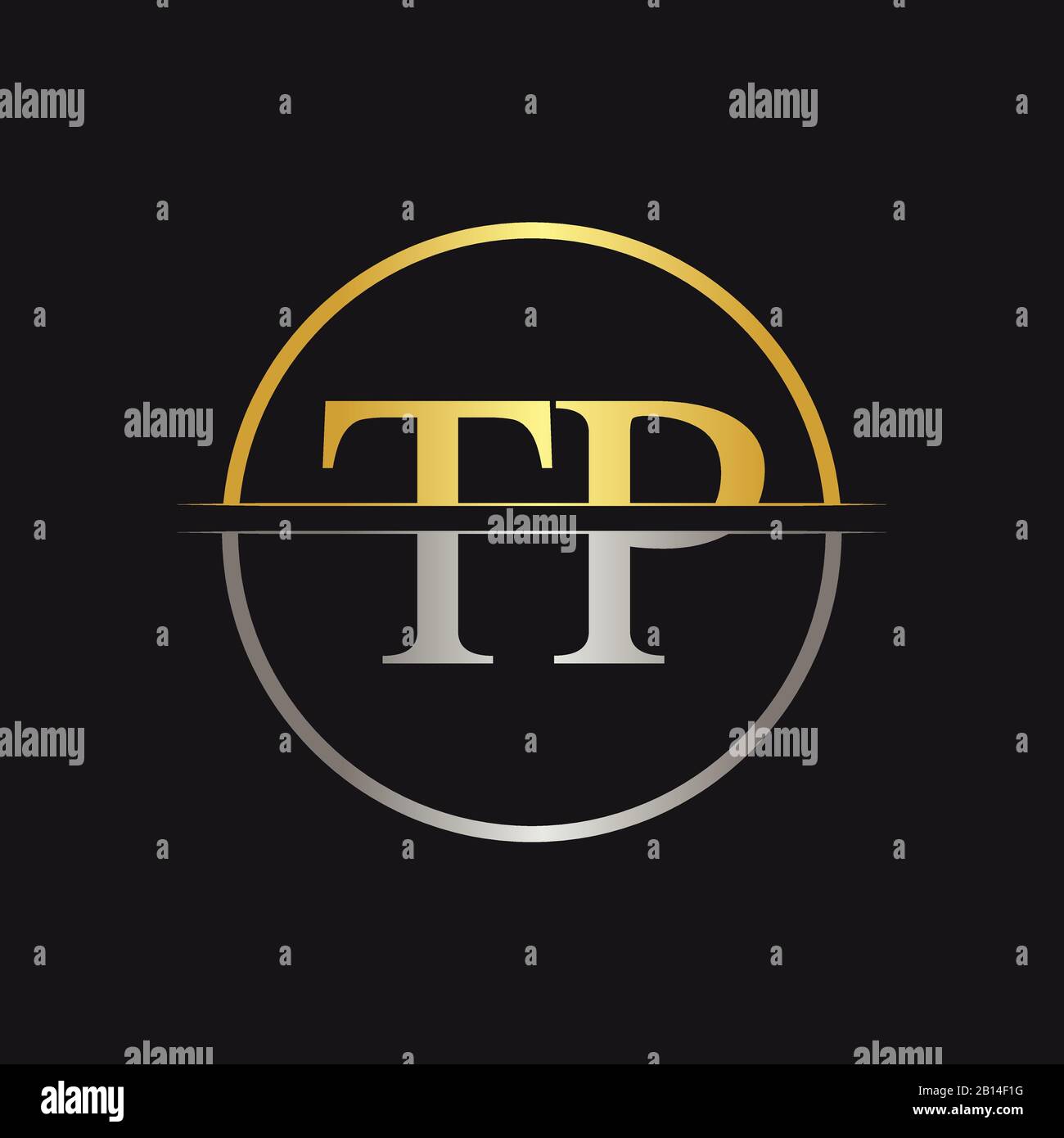 Modello Vettore Di Disegno Con Logo Tp Lettera Iniziale. Tipografia Collegata Tp Letter Logo Design Illustrazione Vettoriale