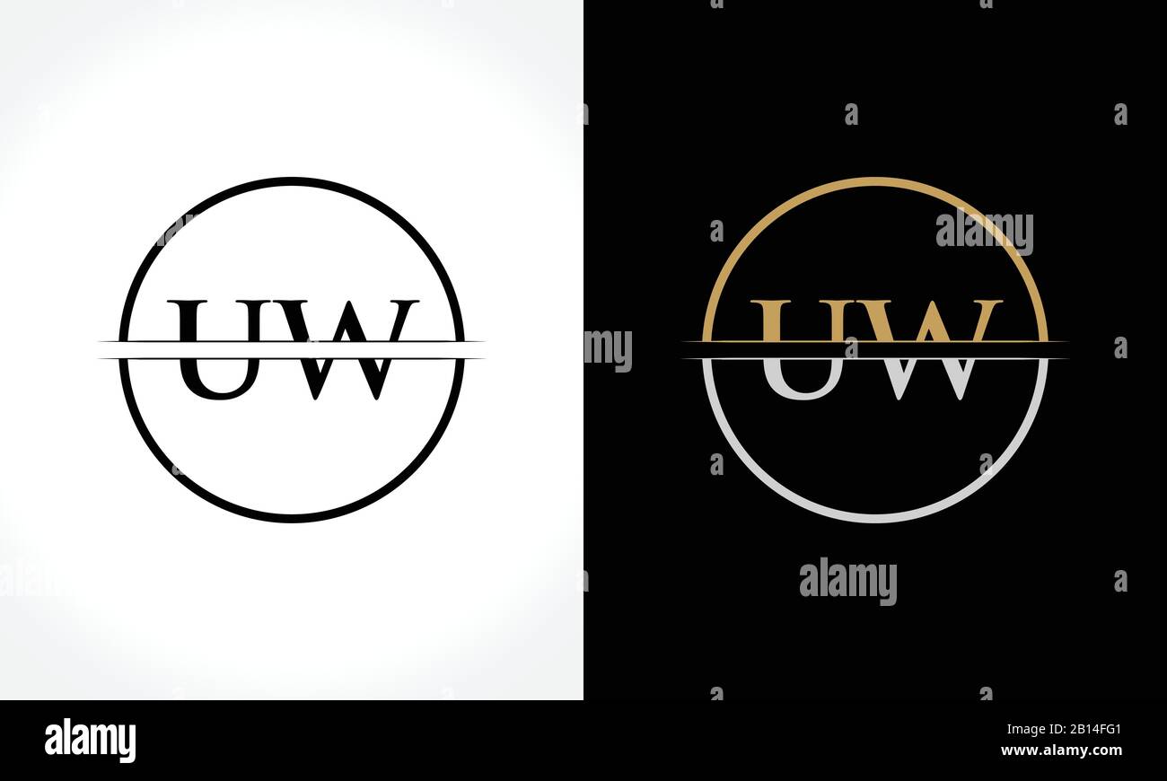 Lettera iniziale UW Logo Design template vettoriale. UW Lettera Logo Design Illustrazione Vettoriale