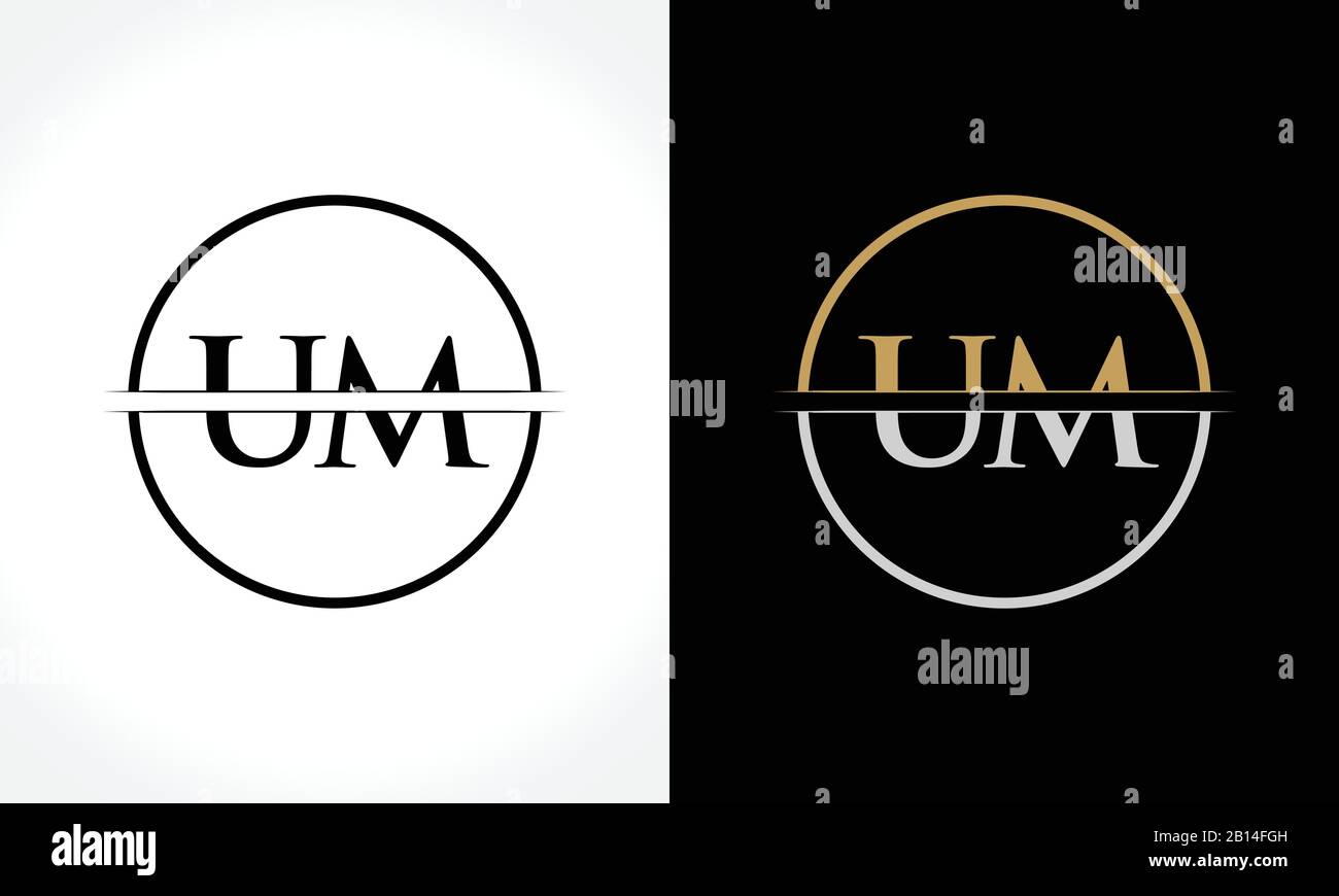 Lettera iniziale UM Logo Design template vettoriale. UM Lettera Logo Design Illustrazione Vettoriale
