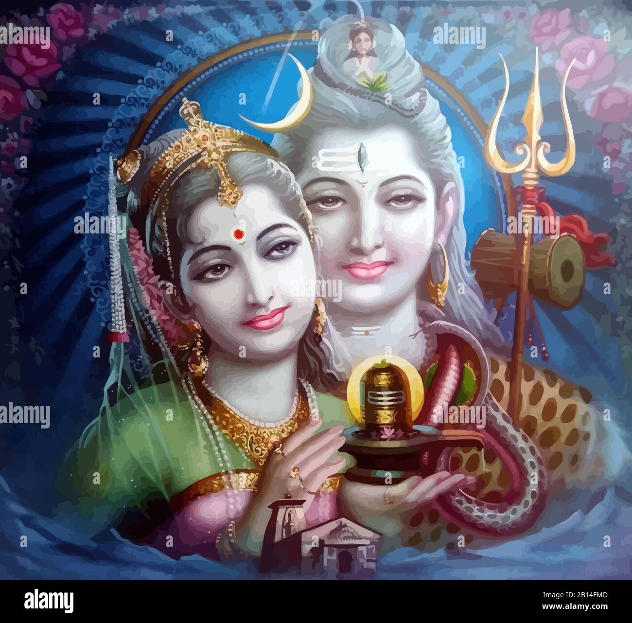 krishna induismo signore shiva spirituale santa potenza illustrazione Foto Stock