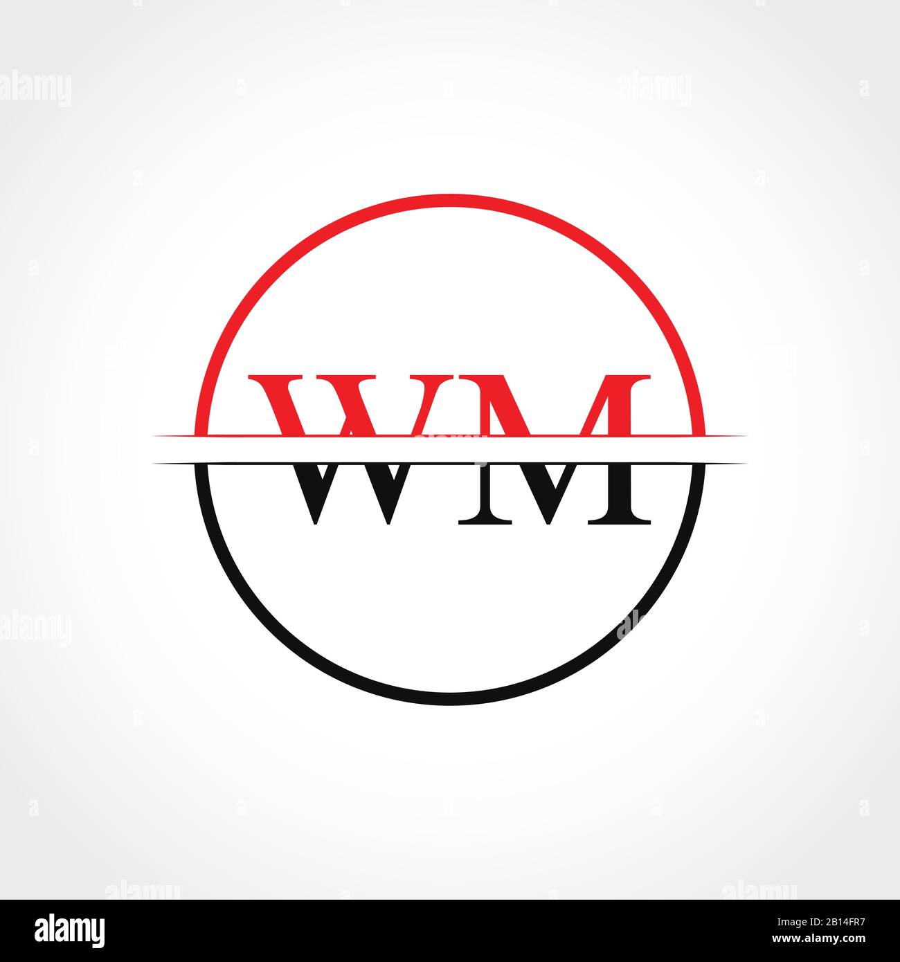 Logo Iniziale Con Collegamento A Wm Letter. Modello Vettore Di Disegno Di Logo Wm Di Lettera Creativa Illustrazione Vettoriale