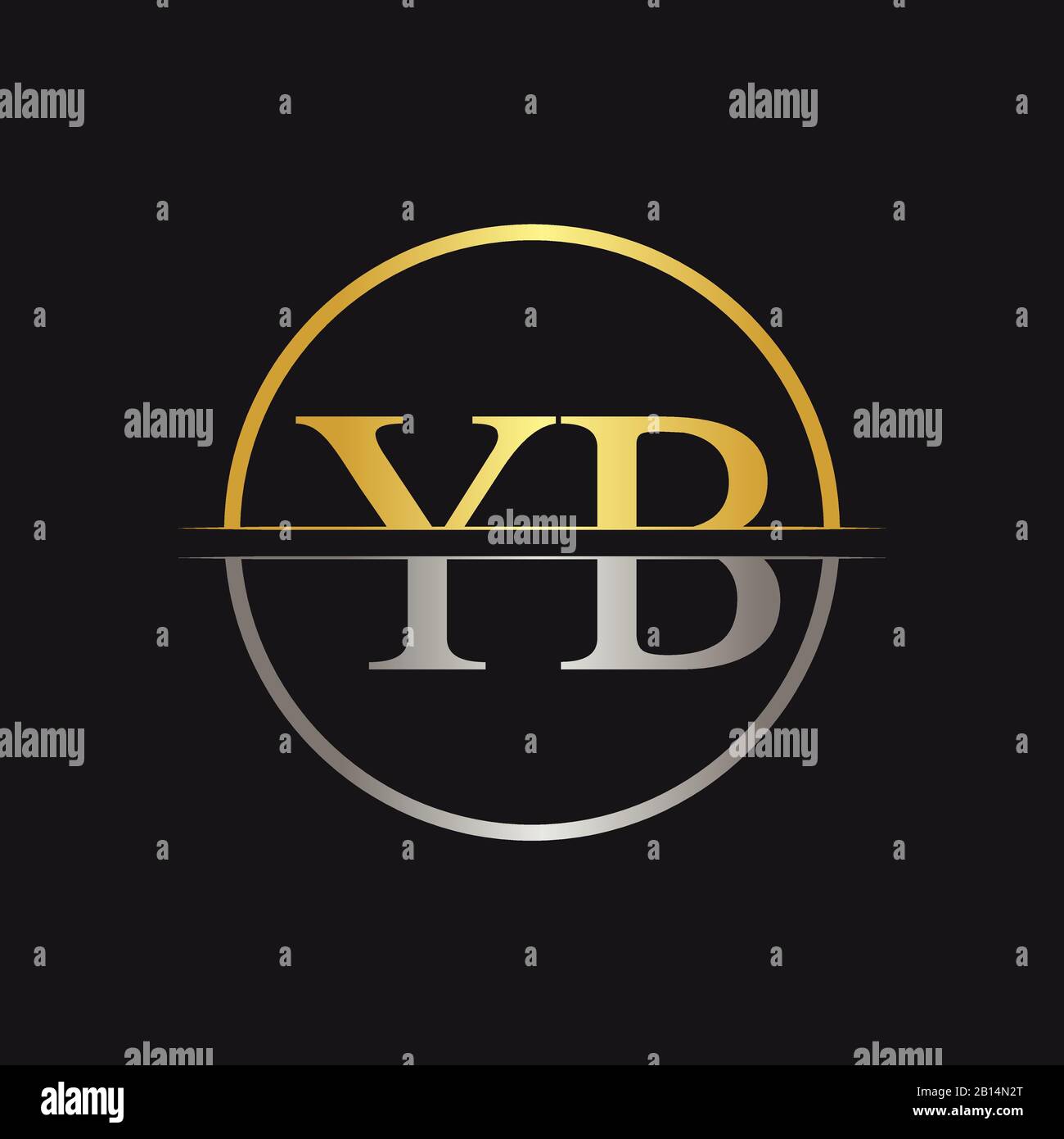 Modello Vettore Di Disegno Con Logo Yb Iniziale. Lettera Creativa Immagine Vettoriale Del Logo Yb Business Illustrazione Vettoriale