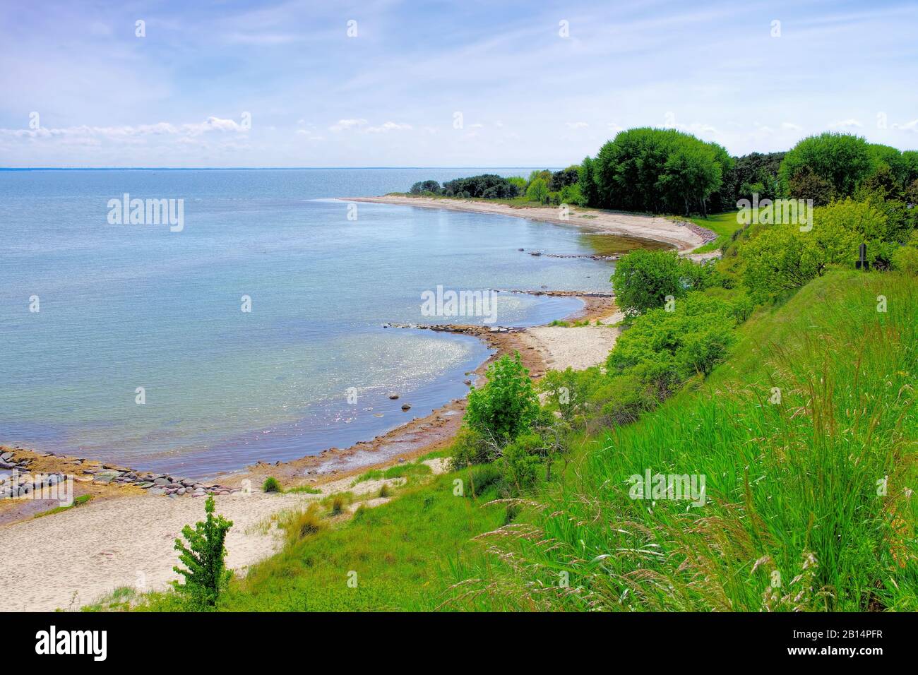 La spiaggia sull'isola di Ruegen vicino Thiessow Foto Stock