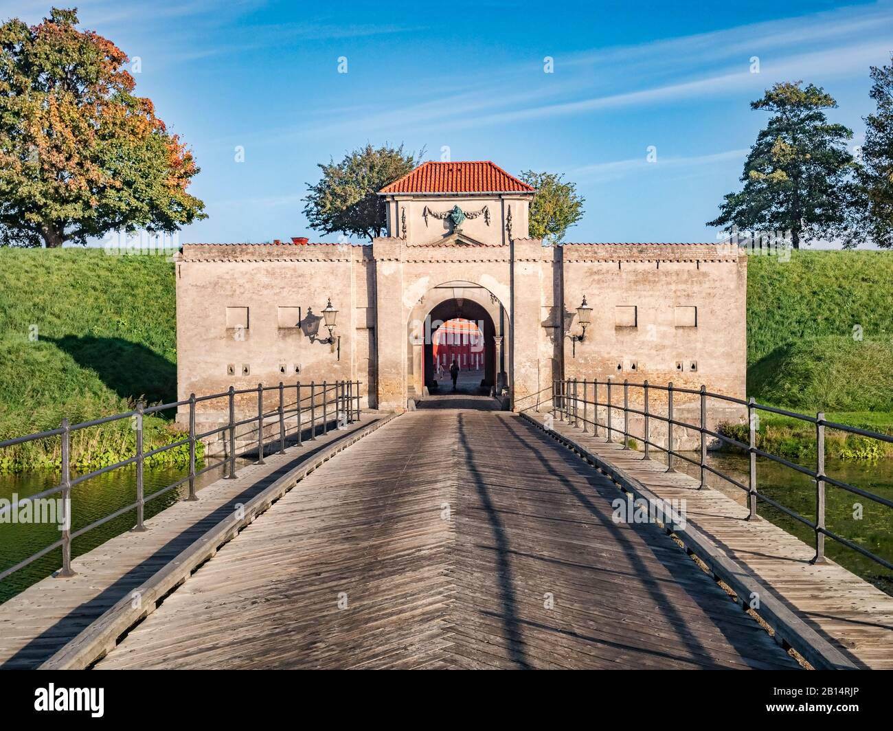 23 settembre 2018: Copenaghen, Danimarca - l'ingresso principale di Kastellet, una fortezza del 17th Secolo che è ancora un attivo stabilimento militare. Foto Stock