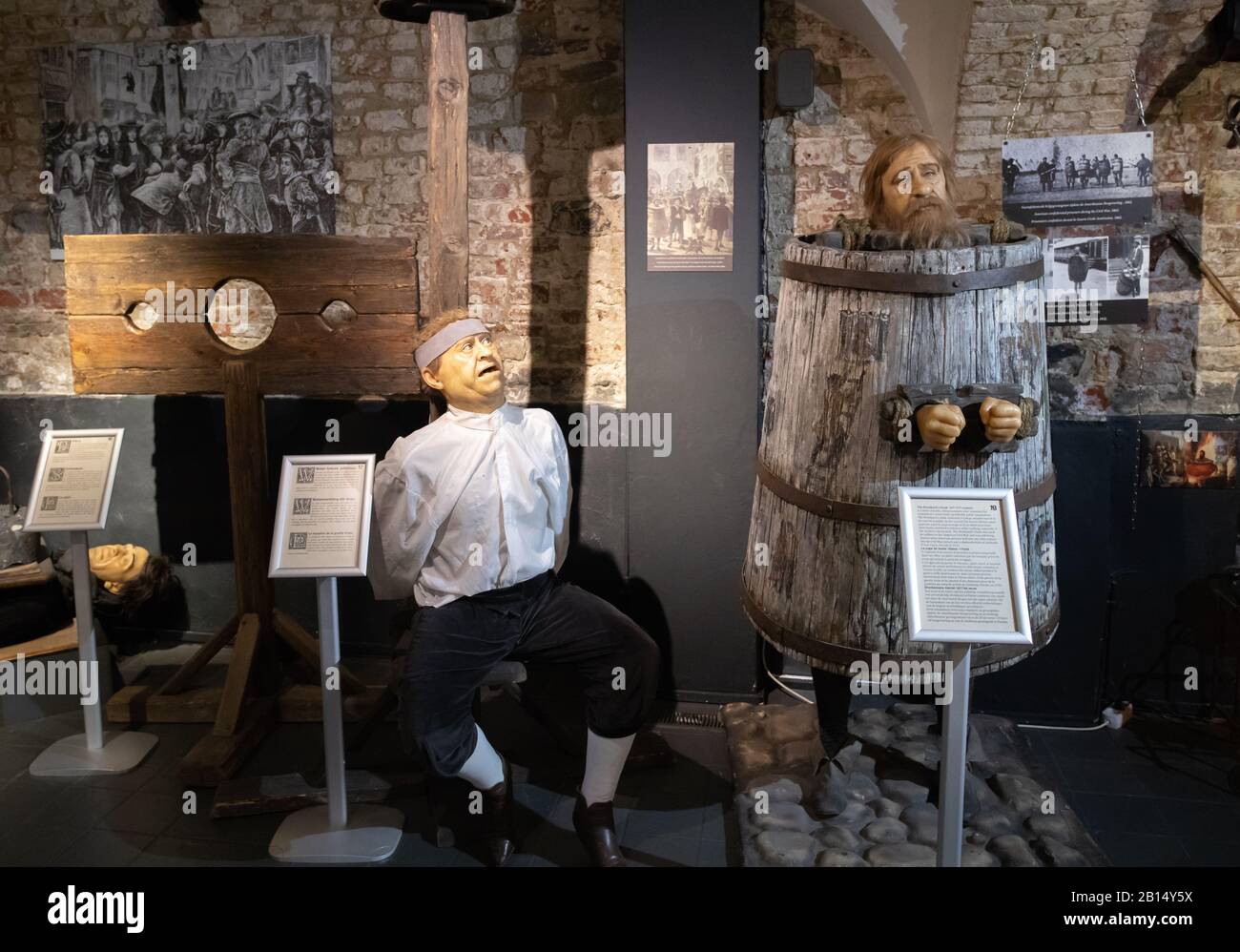 Museo della tortura Bruges, Belgio. Foto Stock