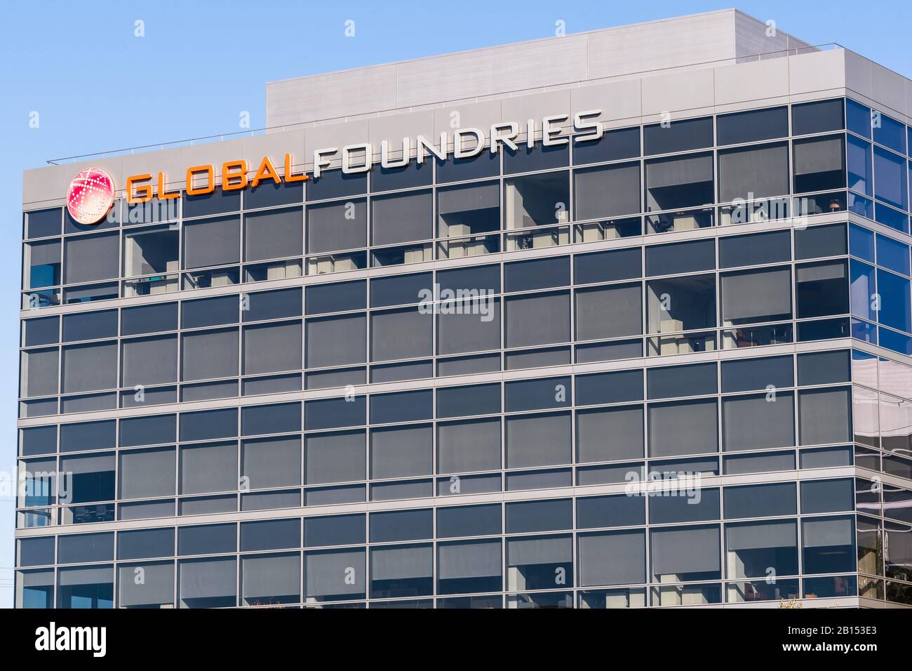 18 febbraio 2020 Santa Clara / CA / USA - sede GlobalFoundries nella Silicon Valley; GlobalFoundries è una fonderia americana di semiconduttori creata da Foto Stock