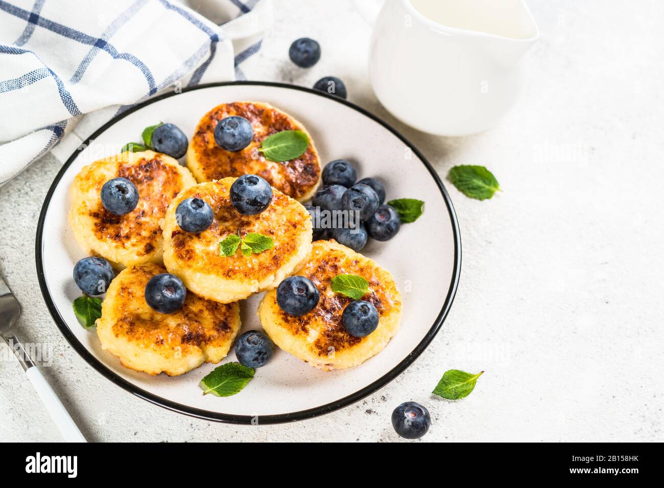 Cottage cheese pancakes Foto Stock