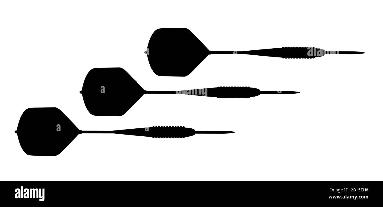 Set di 3 freccette con facchini dalla silhouette nera su sfondo bianco Illustrazione Vettoriale
