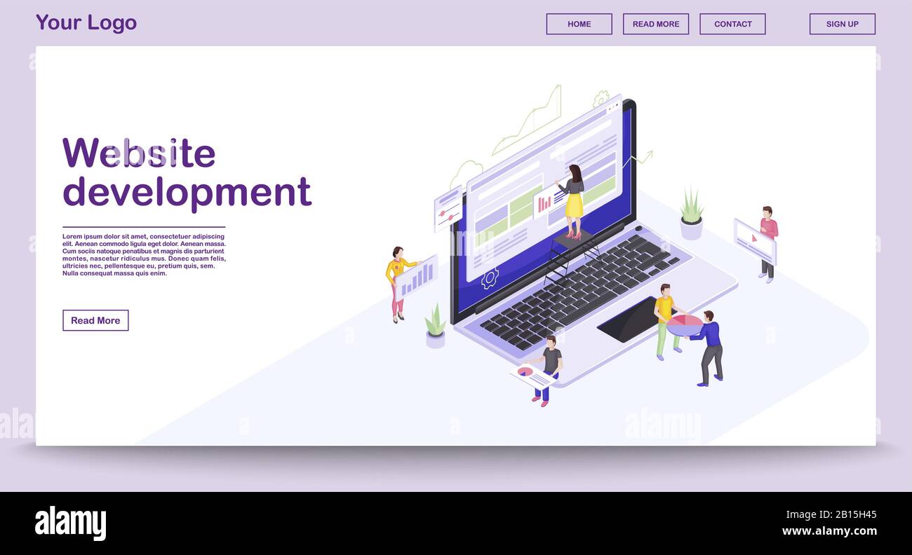 Pagina web sviluppo modello vettore pagina web Illustrazione Vettoriale