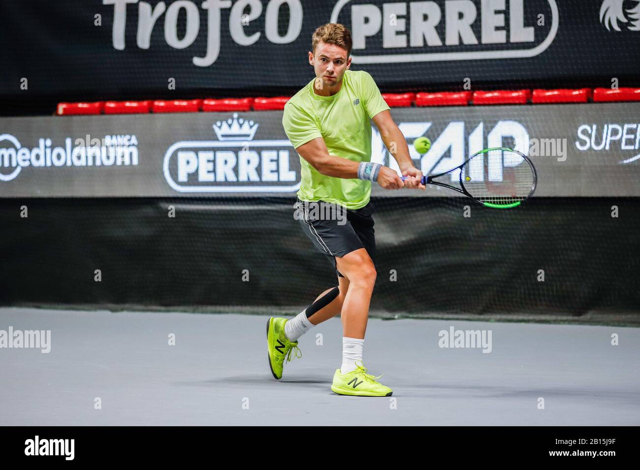 Enzo couacaud durante ATP Bergamo Challenger, Bergamo, Italia, 22 Feb 2020, Tennis  internazionali Foto stock - Alamy