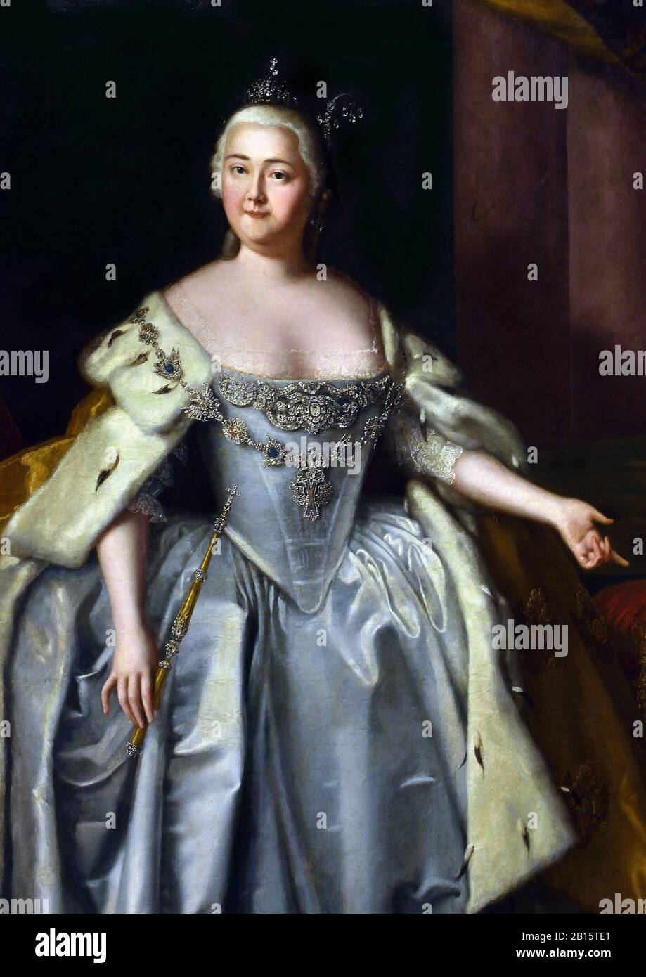 Elizabeth Petrovna 1709 – 1762, imperatrice di Russia, (1741 fino alla sua morte nel 1762) ) di Louis Caravaque (1684-1754) pittore di ritratti francese, lavorò in Russia. Russia, Russia, Federazione, (figlia di Pietro il Grande) Foto Stock