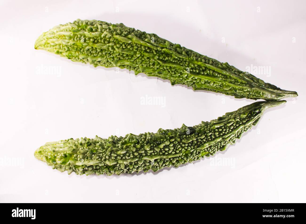 Una bella zucca verde amara con buona texture Foto Stock