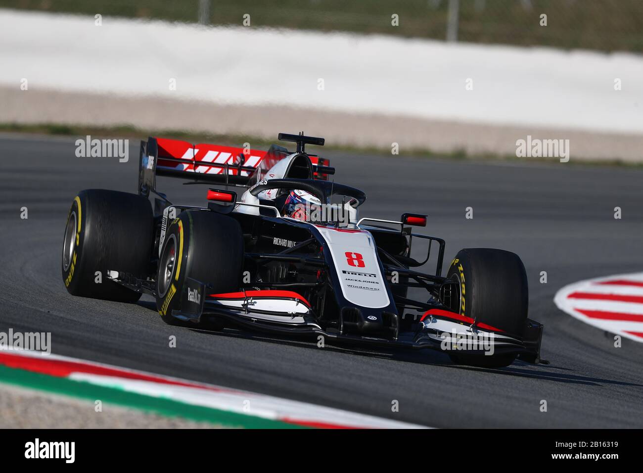 No.08 Romain Grosjean, Haas F1 Team. Formula 1 World Championship 2020, Winter testing Days 1 2020 Barcelona, 19-21 febbraio 2020. Foto Stock