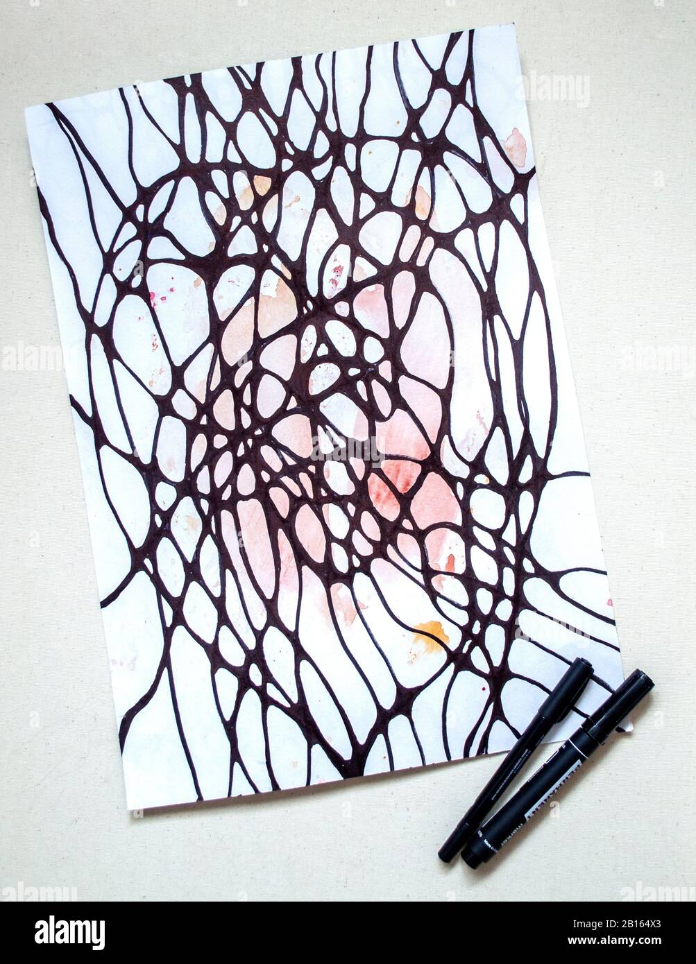 Cuore disegnato graficamente. La Neurografia è una bella tecnica per raggiungere i desideri Foto Stock