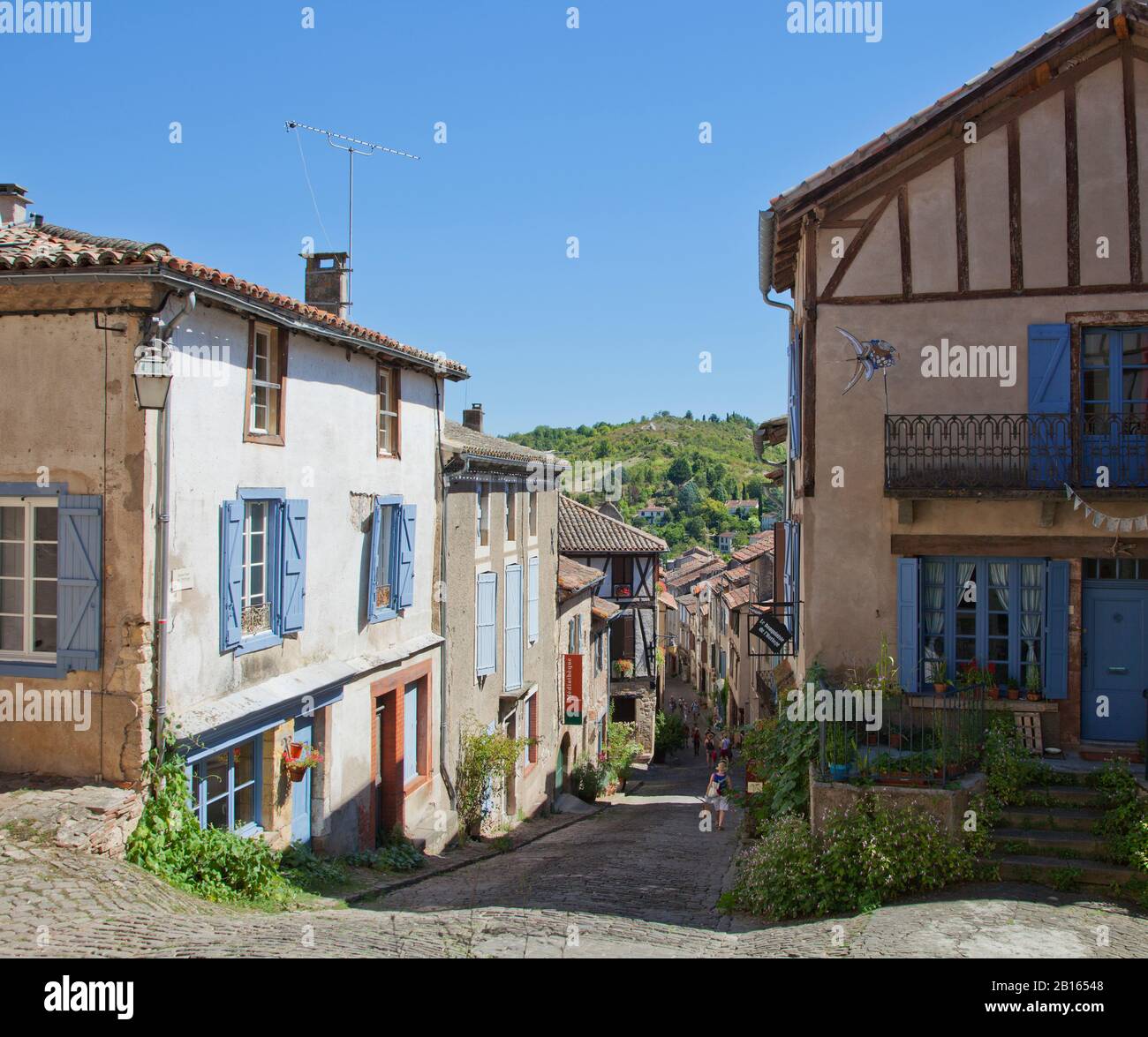 Cordes Sur Ciel, Tarn, Midi Pyrenees Regione, Francia, Europa Foto Stock