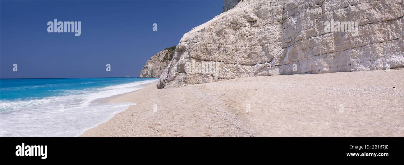 Spiaggia di Egremnoi, una delle spiagge più belle della Grecia (isola di Lefkada, Grecia) Foto Stock