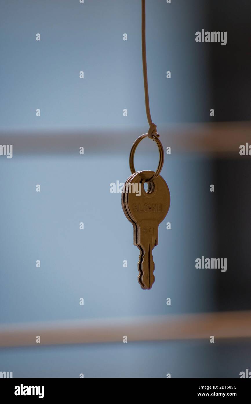 Una serratura è un dispositivo di fissaggio meccanico o elettronico che viene rilasciato da un oggetto fisico, o da una loro combinazione o che può essere solo a fune Foto Stock