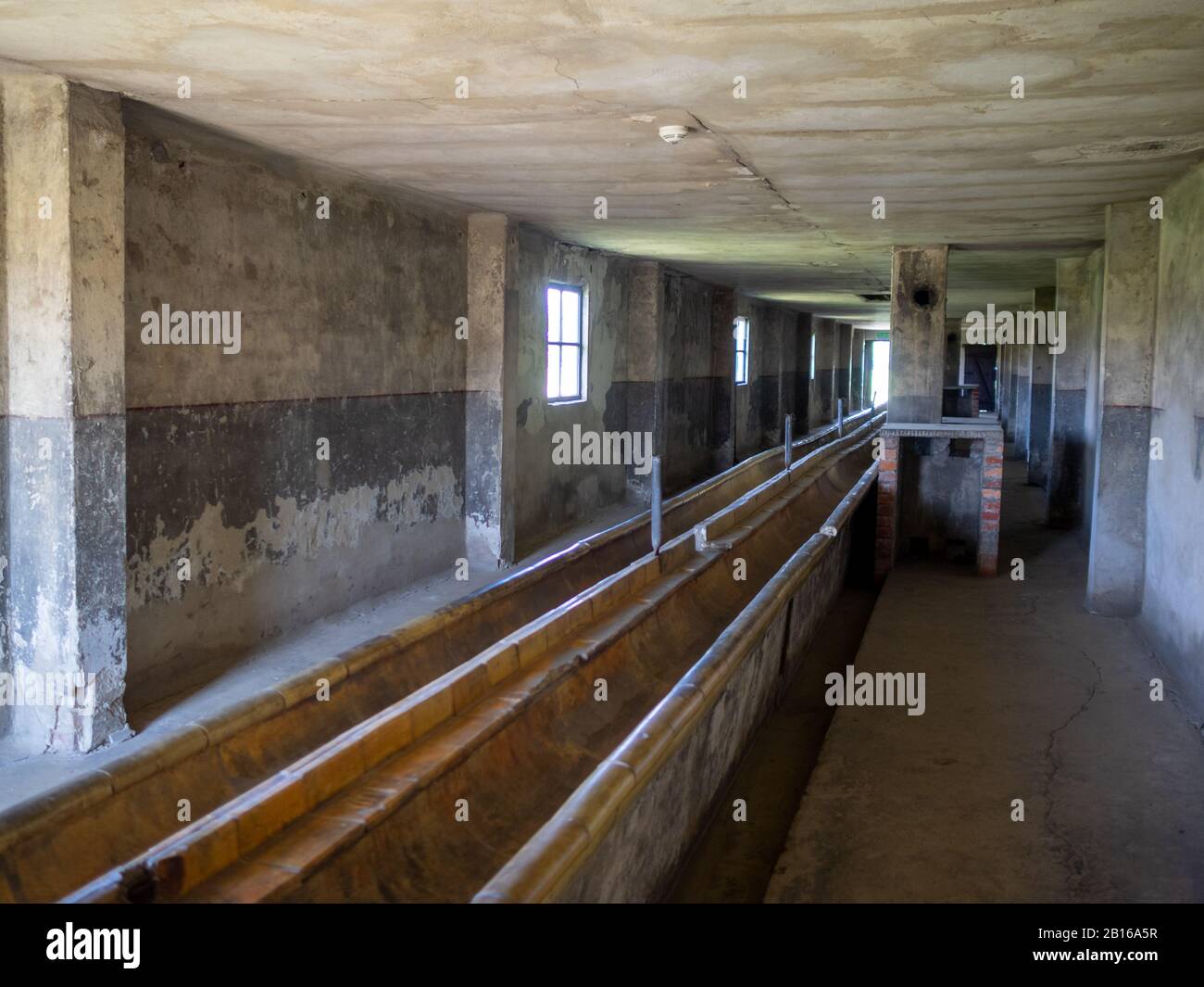 Baracche per il campo di concentramento di Auschwitz II Foto Stock