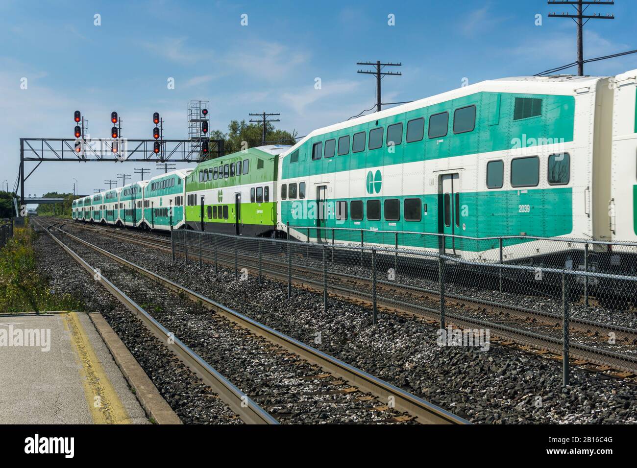 Toronto, settembre 2017 - fermata del treno ALLA stazione ferroviaria di Scarboroug Foto Stock