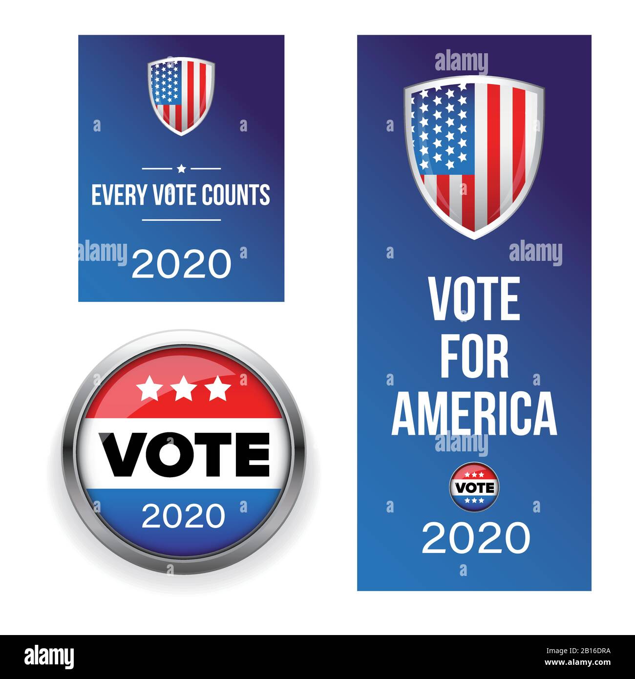 Set di badge Per Le elezioni presidenziali Illustrazione Vettoriale