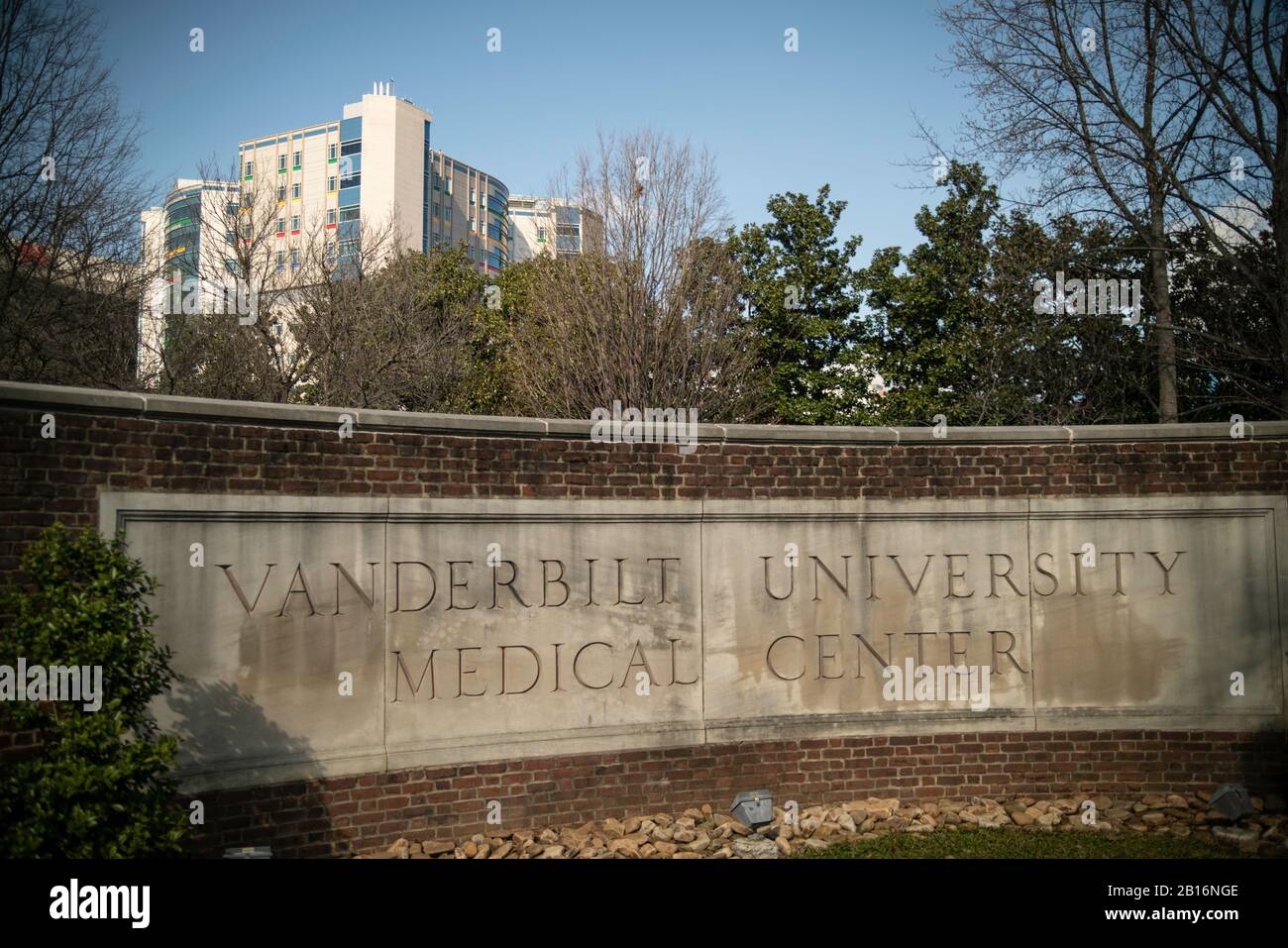 Nashville, TN - Gennaio 27 2020: Il prestigioso cartello Vanderbilt University Medical Center Foto Stock
