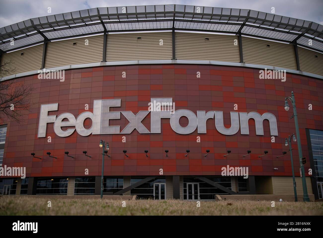 Memphis, Tennessee - 27 gennaio 2020: FedExForum Arena, sede dei NBA Grizzlies e della squadra di pallacanestro della U of M Tigers NCAA Foto Stock