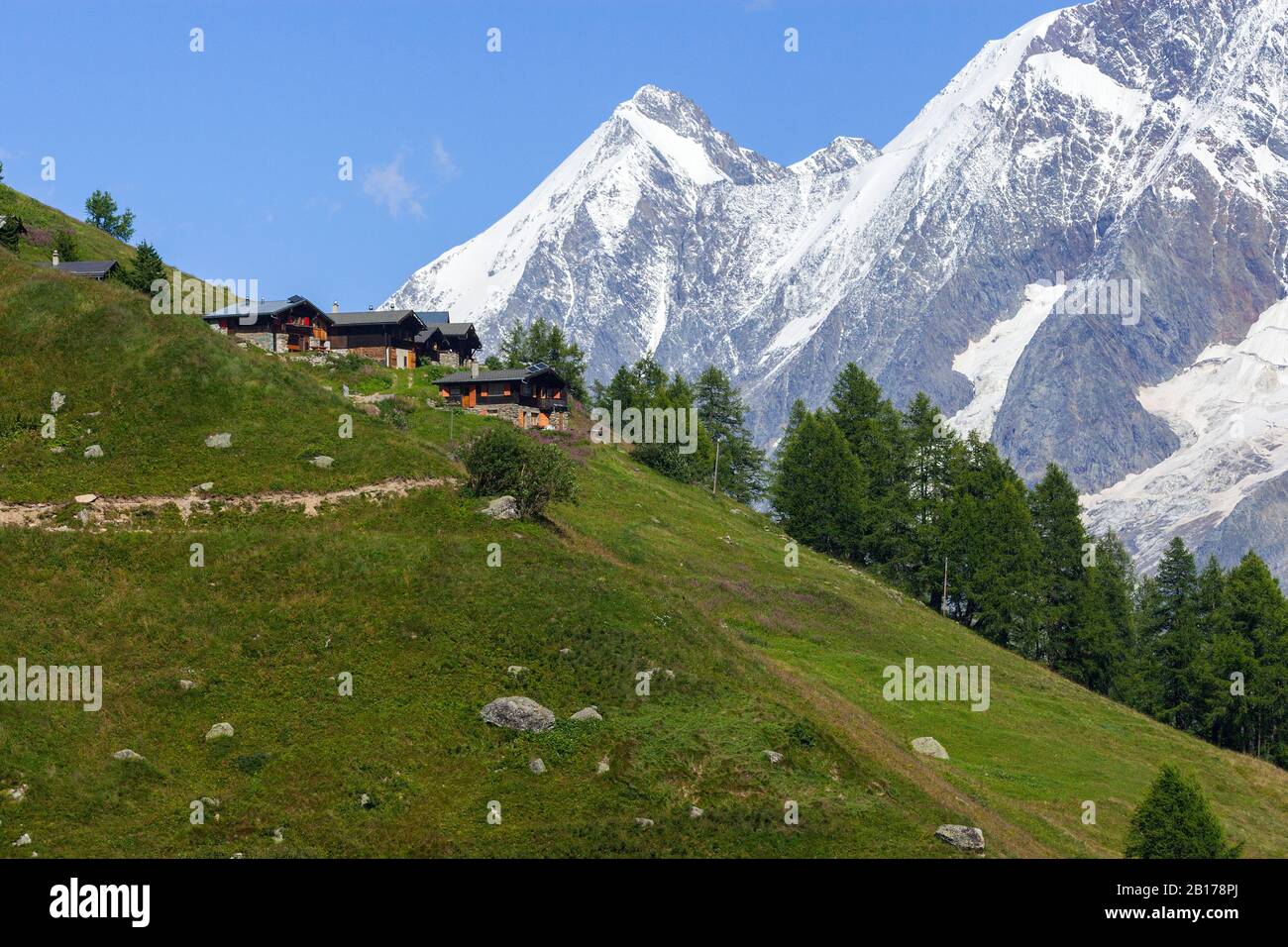 Paesaggio al Loetschental, Svizzera, Vallese, Wiler Foto Stock