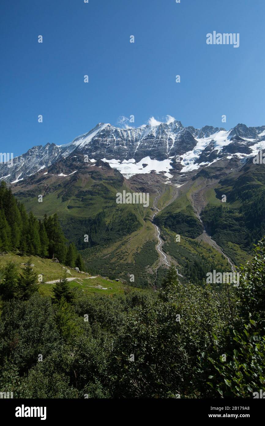 Paesaggio al Loetschental, Svizzera, Vallese, Wiler Foto Stock