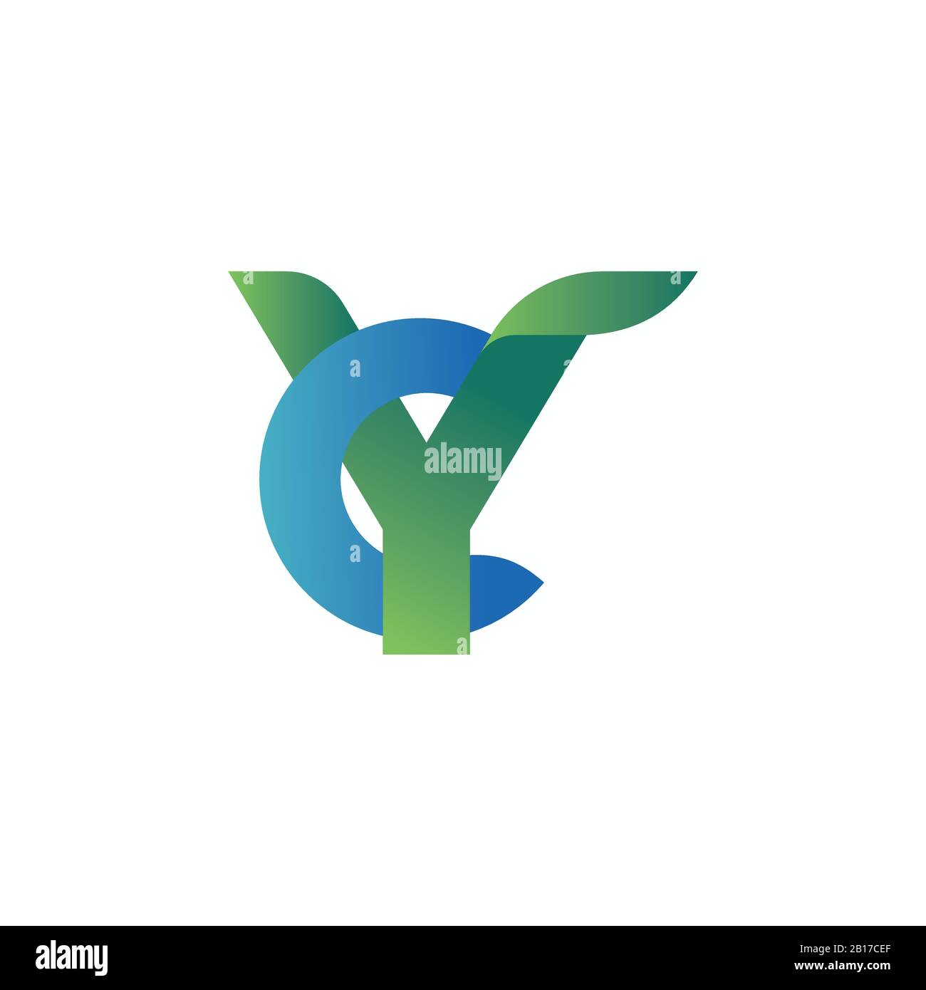 lettera iniziale yc o logo cy disegno vettoriale Illustrazione Vettoriale
