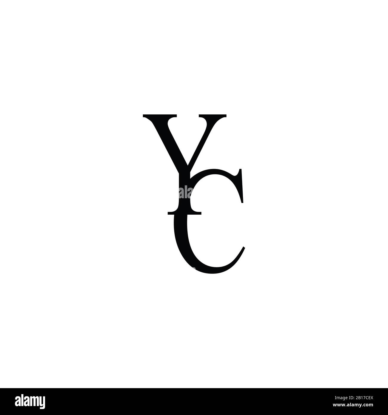 lettera iniziale yc o logo cy disegno vettoriale Illustrazione Vettoriale