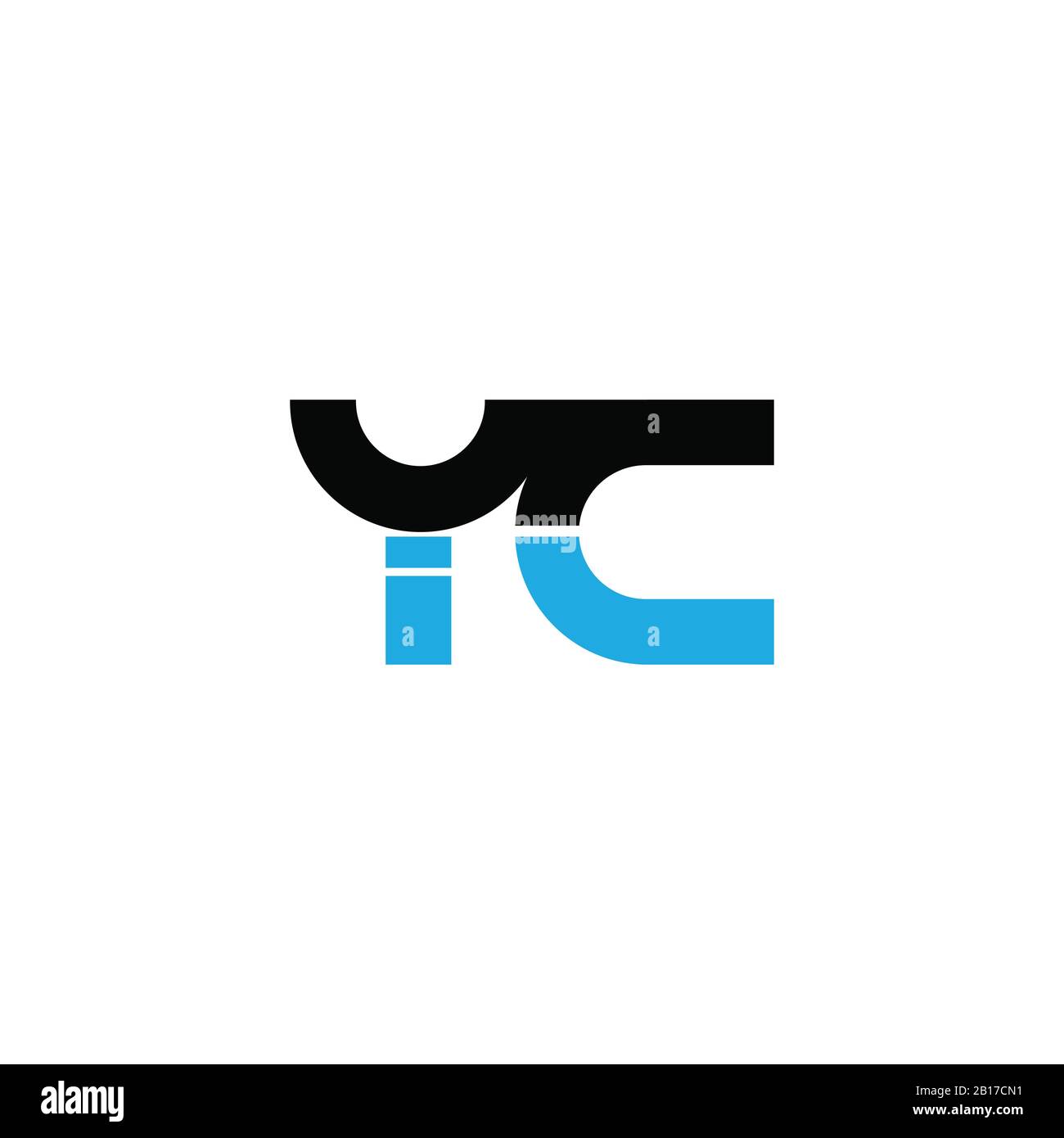 lettera iniziale yc o logo cy disegno vettoriale Illustrazione Vettoriale