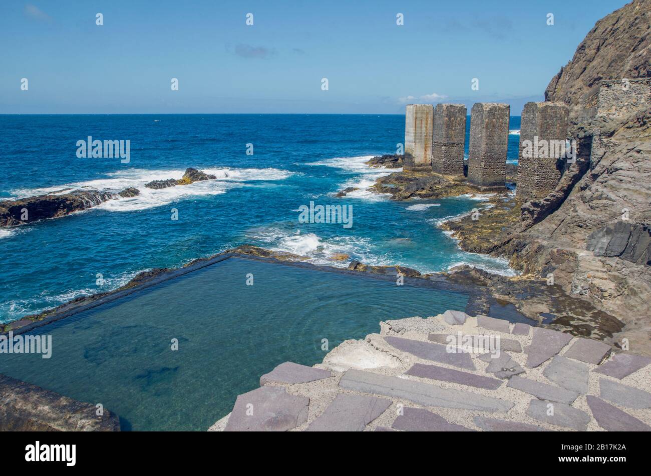 Spagna, la Gomera, Hermigua, piscina di acqua di mare Foto Stock