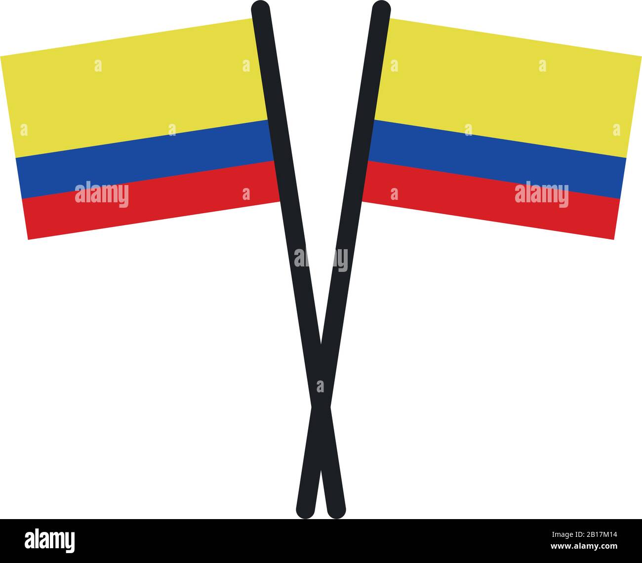 Bandiera Colombia illustrata in vettore su sfondo bianco Illustrazione Vettoriale