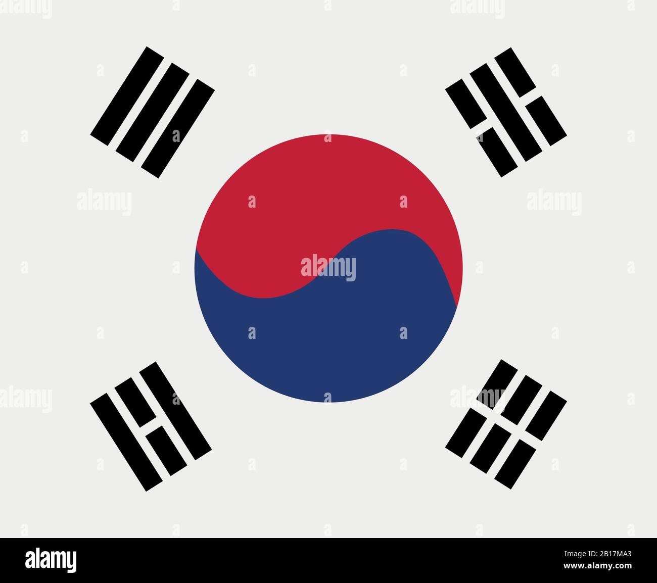 bandiera della corea del sud illustrata in vettore su sfondo bianco Illustrazione Vettoriale