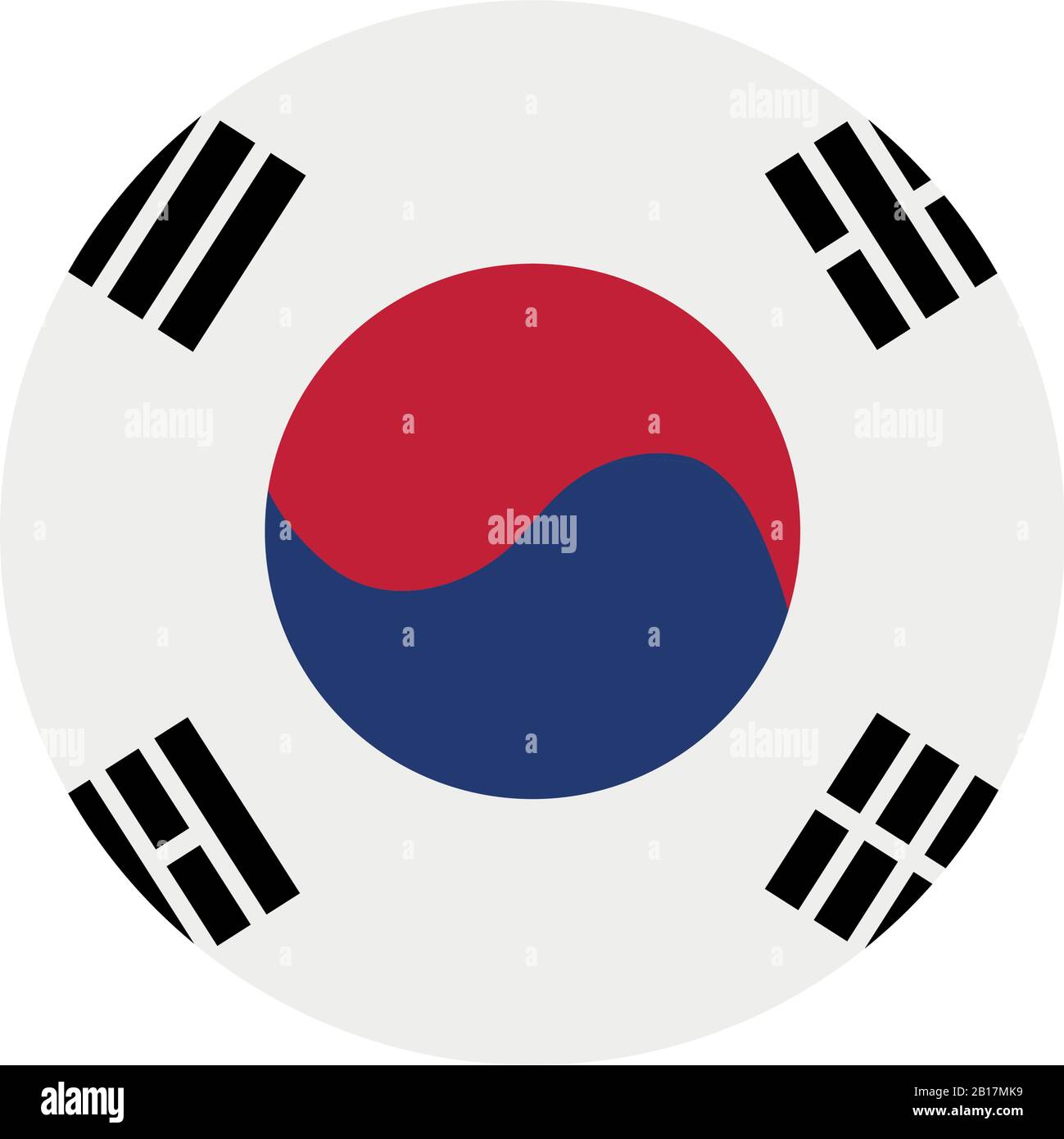 bandiera della corea del sud illustrata in vettore su sfondo bianco Illustrazione Vettoriale