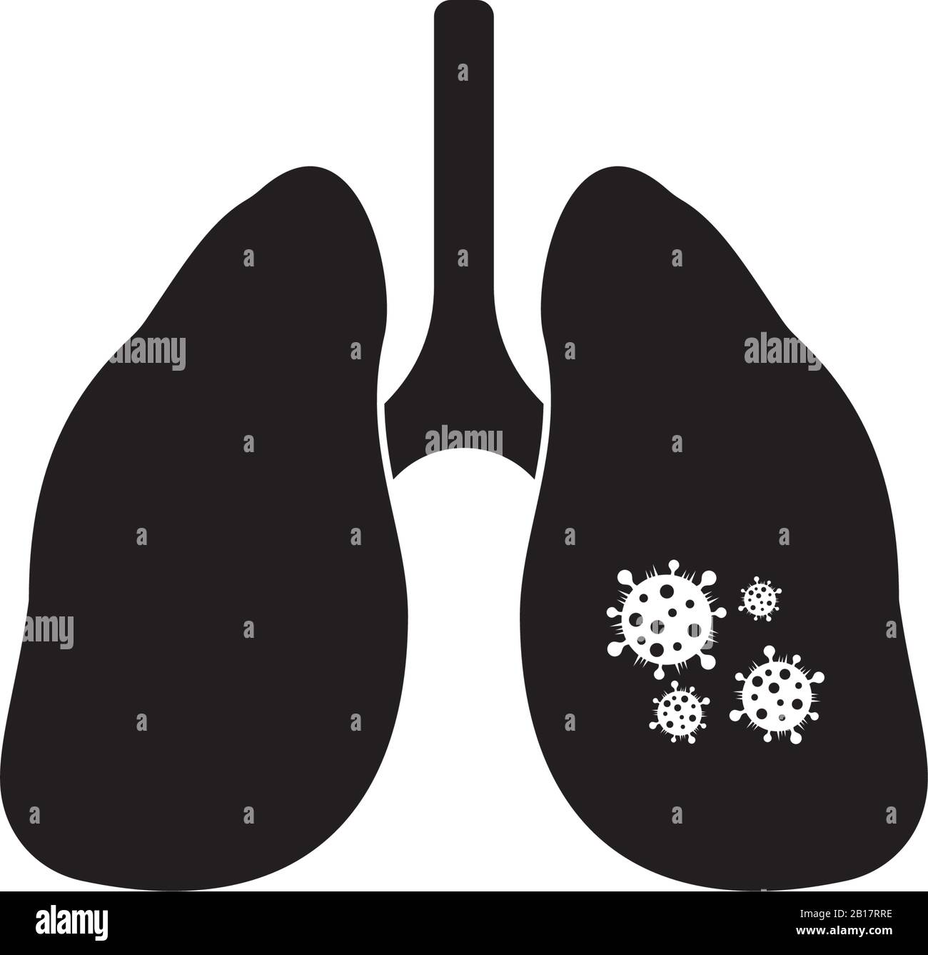 infezione da virus dell'influenza vettore simbolo polmonare Illustrazione Vettoriale