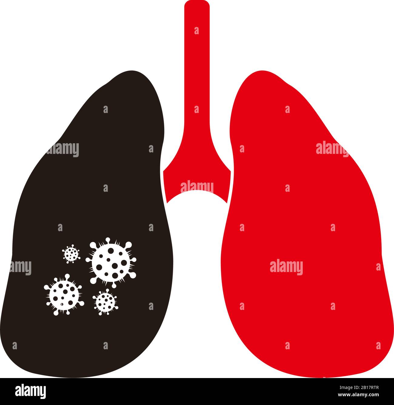 infezione da virus dell'influenza vettore simbolo polmonare Illustrazione Vettoriale